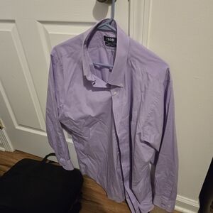 IZOD Men's Lavender Check Button-Down Dress Shirt
